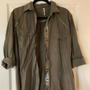 Army Green, Free People utility button up - Size S